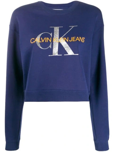 Calvin Klein Jeans Est.1978 Logo Sweatshirt In Blue