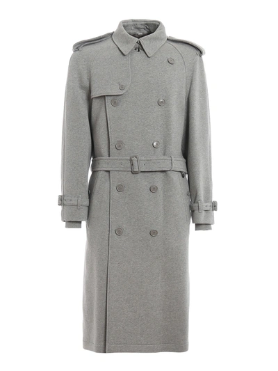 Burberry Mens The Westminster Jersey Trench Coat, Brand Size 50 (us Size 40) In Grey