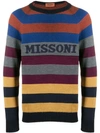 Missoni Multicolor Striped Sweater With Logo In Multicolour