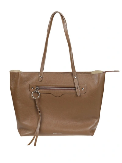 Rebecca Minkoff New Soft Pebble Leather East West Tote In Brown