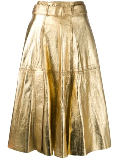 Golden Goose Skirt With Belt In Gold Color