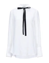 Dondup White Blouse With Black Ribbon
