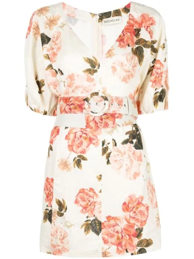 Nicholas Floral Day Dress In White