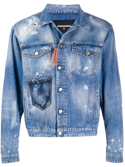 Dsquared2 Rave On Denim Jacket In Light Wash