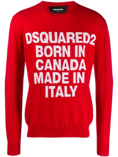 Dsquared2 Motto Jumper In Red