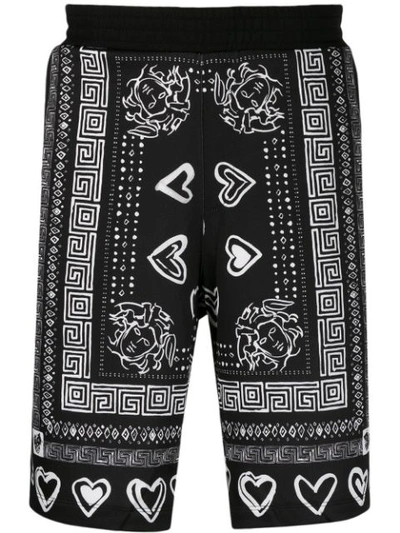 Versace Printed Tech-jersey Shorts In A71r
