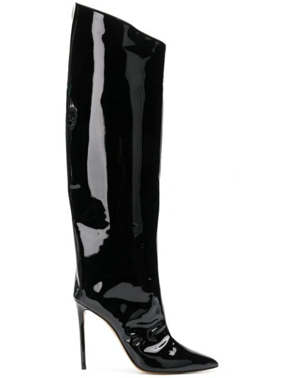 Alexandre Vauthier Alex Patent Leather Knee-high Boots In Black Patent