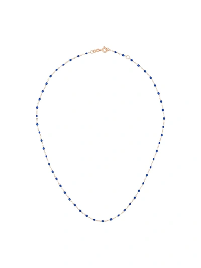 Gigi Clozeau 18k Rose Gold 42 Cm Beaded Necklace In Blue