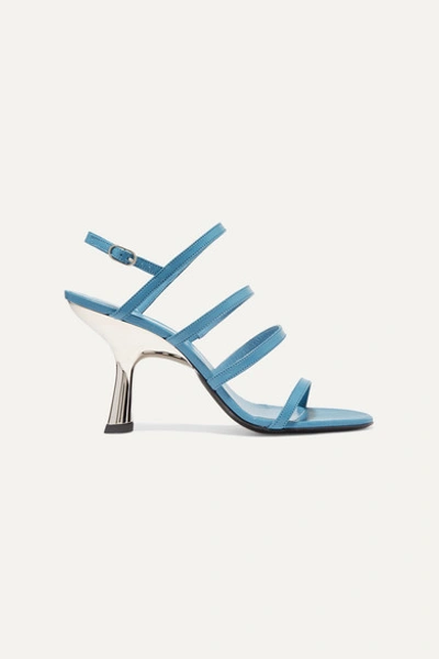 Simon Miller Strappy Tee Leather Slingback Sandals In Blue