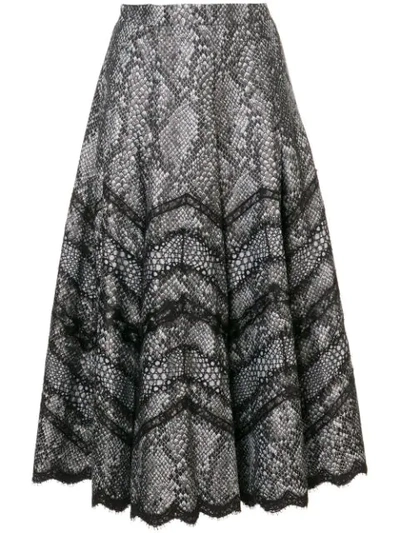 Andrew Gn Snake-print Jersey Midi Skirt In Black