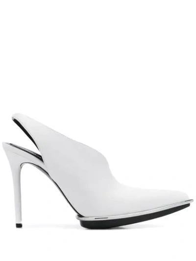 Alexander Wang Cara Halopod Transitional Calf Slingback Booties In 100 White