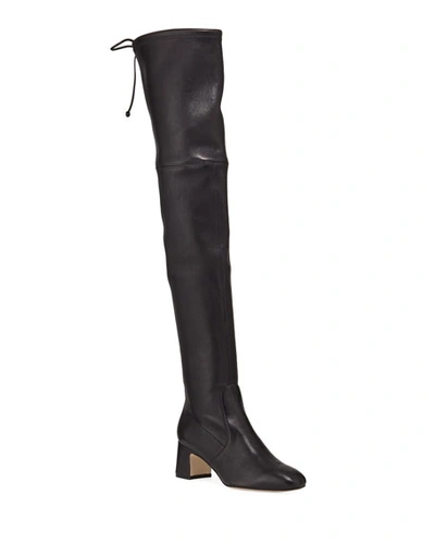 Stuart Weitzman Kirstie 60mm Napa Leather Over-the-knee Boots In Black