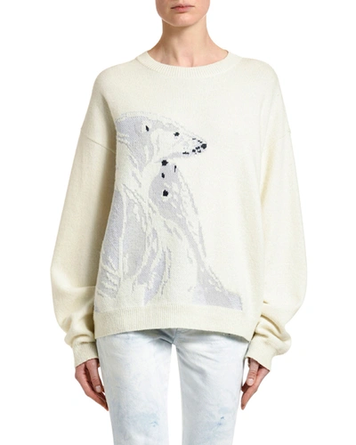 Alanui Polar Bear Intarsia Sweater In White Pattern