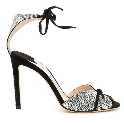 Jimmy Choo Crystal-embellished Talaya Sandals 100 In Black (black)