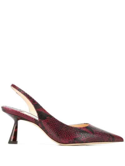Jimmy Choo 65mm Fetto Snake-print Leather Pumps In Red