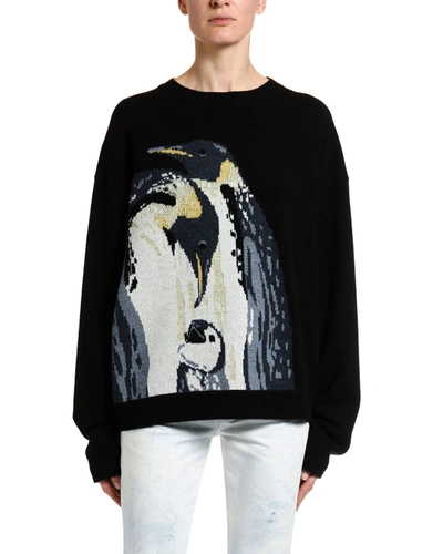 Alanui Penguins Intarsia Sweater In Black Pattern