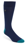 Paul Smith Men's Embroidered Zebra Crew Socks In Black/ Teal