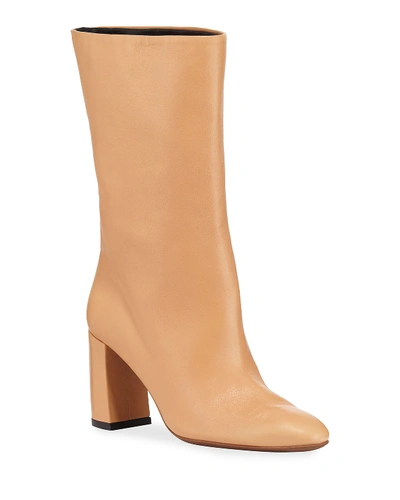 Neous 80mm Ophry Leather Boots In Beige