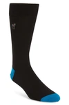 Paul Smith Men's Embroidered Zebra Crew Socks In Black/ Blue