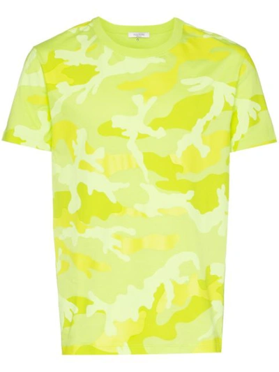 Valentino Camouflage Cotton-jersey T-shirt In Yellow