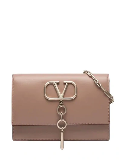 Valentino Garavani Small Vcase Shoulder Bag In Neutrals