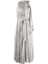 A.w.a.k.e. Oyster Halterneck Midi Dress In Silver