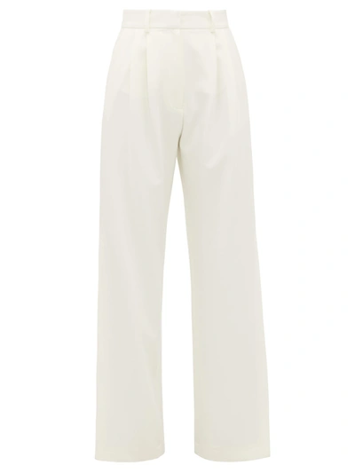 A.w.a.k.e. Artemon Pleated Wide-leg Technical-crepe Trousers In Cream