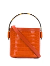 Nico Giani Adenia Mini Croc-effect Leather Bucket Bag In Orange