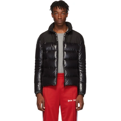 Moncler Bruel Logo-embroidered Quilted Down Coat In Black