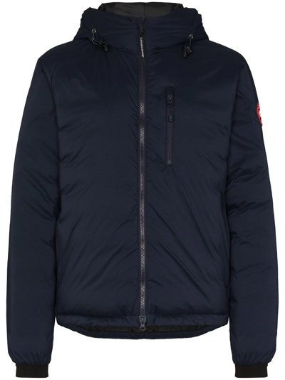 Canada Goose Lodge Hooded Padded Jacket In Blue