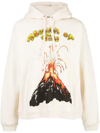 Gucci Volcano-print Cotton Hooded Sweatshirt In Neutrals