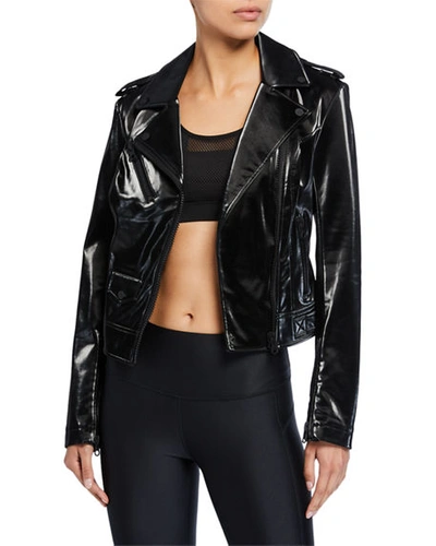 Blanc Noir City Classic Moto Jacket In Black