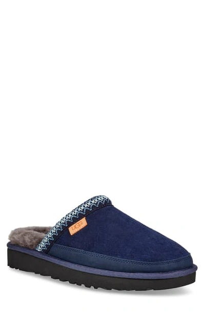 Ugg Men's Tasman Fur-lined Suede Slippers In Dark Sapphire