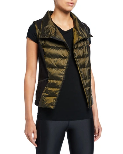 Blanc Noir Barricade Compression-side Puffer Vest In Forest Night