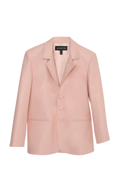 Anouki Single-breasted Leather-effect Blazer In Pink