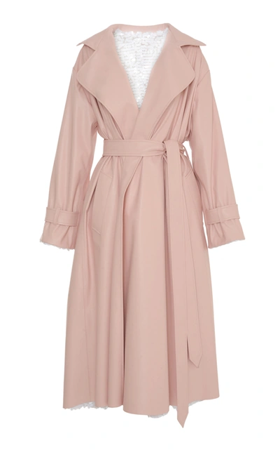 Anouki Reversible Sequined And Leather-effect Trench Coat In Pink