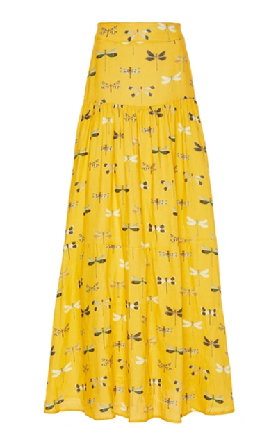 Agua By Agua Bendita Women's Anis Printed Linen Maxi Skirt In Saffron