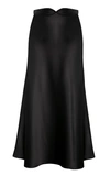 Anna October Dido Satin Midi Skirt In Black