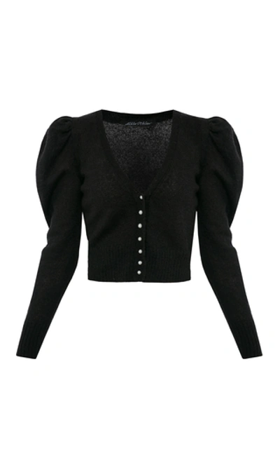 Anna October Clare Wool-blend Cardigan In Black