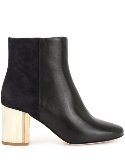 Tory Burch Gigi Leather And Suede Ankle Boots In Black