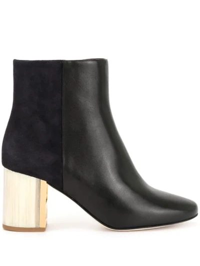 Tory Burch Gigi Leather And Suede Ankle Boots In Black ModeSens