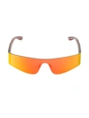 Balenciaga Unisex Wraparound Shield Sunglasses, 185mm In Solid Gray/yellow Mirror