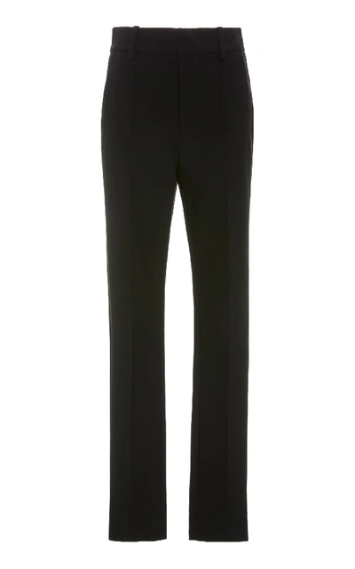 Vince High Waist Stretch Cotton Cigarette Pants In Black