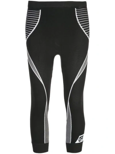 Off-white Athletic Biker Capri Leggings In Black