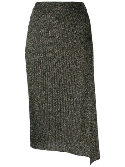 Pinko Ribbed Knit Skirt In Black