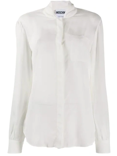 Moschino Stand Collar Blouse In White