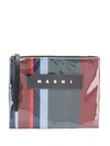 Marni Clear Logo Pouch In Blue