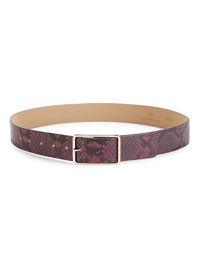B-low The Belt Milla Python-embossed Leather Belt In Berry Gold