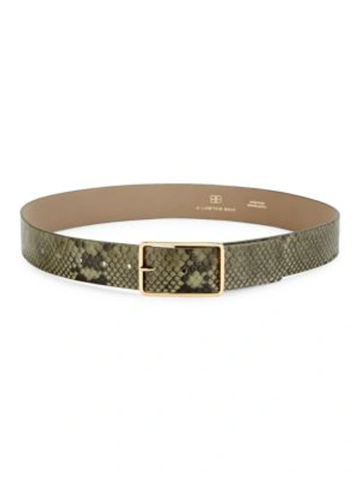 B-low The Belt Milla Python-embossed Leather Belt In Olive Gold