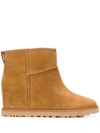 Ugg Classic Femme Mini Suede Wedge Boots In Brown